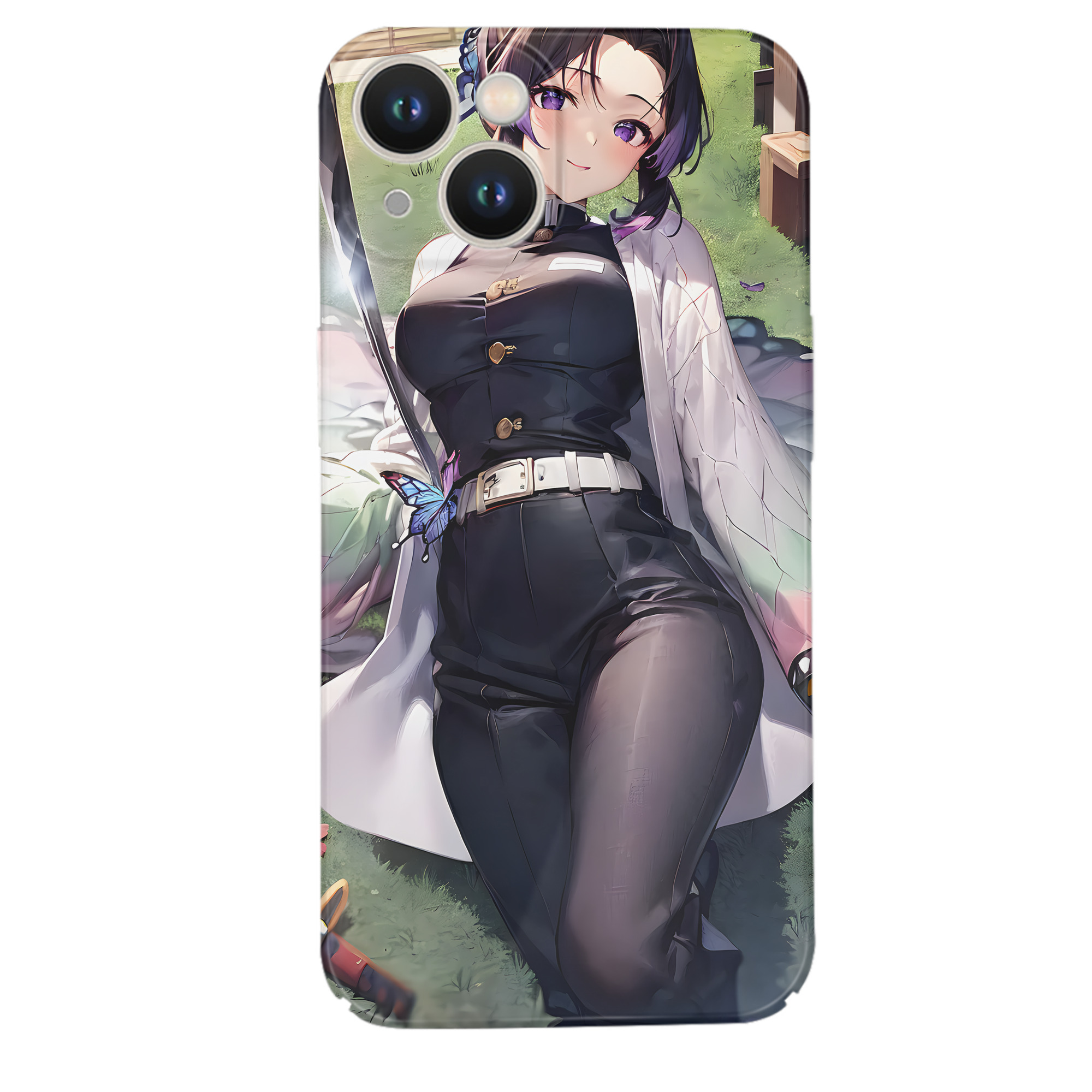 （画像用） 鬼滅の刃（きめつのやいば）蟲柱-胡蝶 しのぶ／こちょう しのぶ Kochou Shinobu 【iPhone 14シリーズ対応】ハードケース